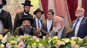 אדוארד אלשטיין והרב איפרגן, צילום: צבי תקשורת